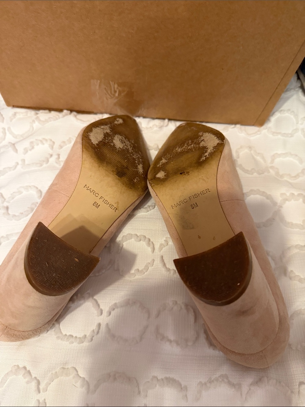 Marc Fisher Blush Suede Pointed Toe Pumps-size 8- price firm - Picture 5 of 7